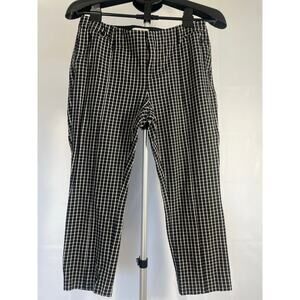 Anthropologie Essential Slim Plaid Cropped Pants With Pockets Size 6P